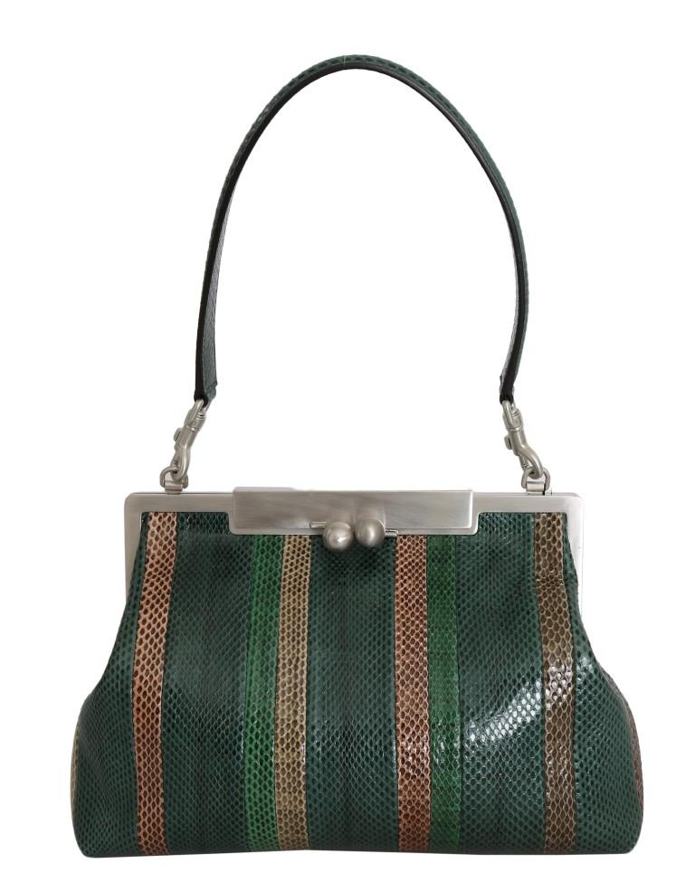 Green SARA Ayers Snakeskin Shoulder Bag