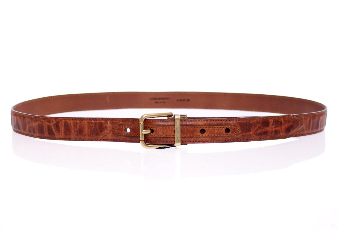 Brown Leather Logo Belt