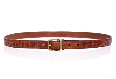 Brown Leather Logo Belt