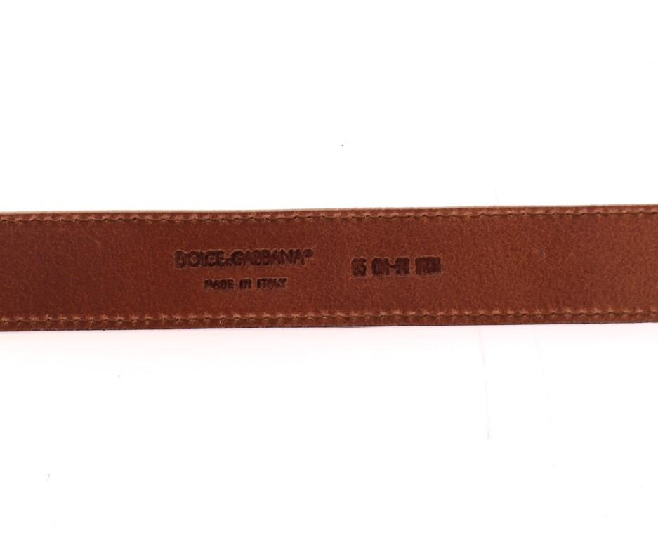 Brown Leather Logo Belt