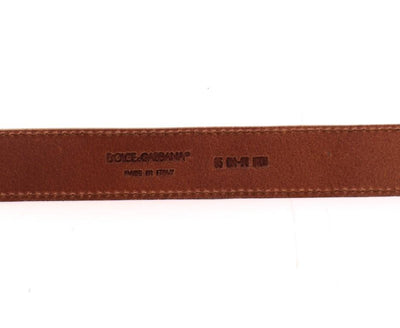 Brown Leather Logo Belt