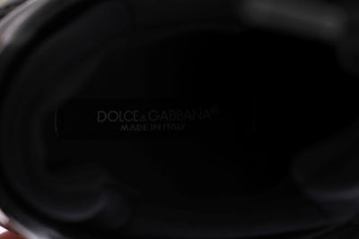 Black Crystal Leather Sneakers