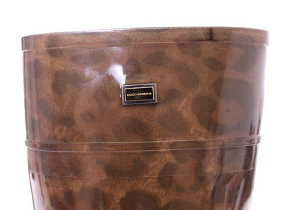 Brown Leopard Rubber Rain Boots