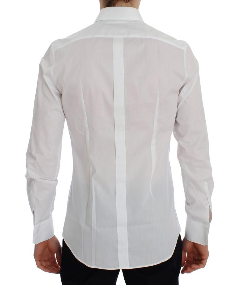 White Cotton Slim Fit Formal Shirt