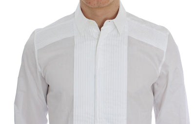 White Cotton Slim Fit Formal Shirt