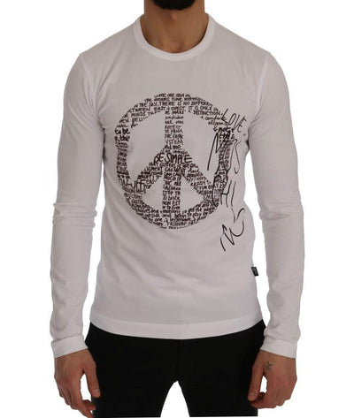 White Motive Print Cotton Stretch T-Shirt
