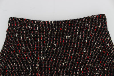 Multicolor A-Line Wool Tweed Skirt