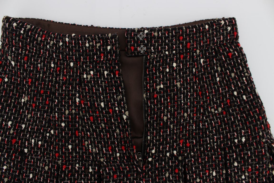 Multicolor A-Line Wool Tweed Skirt