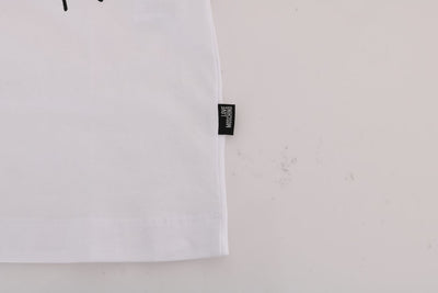 White Motive Print Cotton Stretch T-Shirt