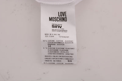 White Motive Print Cotton Stretch T-Shirt