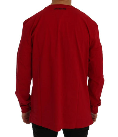 Red Motive Cotton Long Sleeve T-Shirt