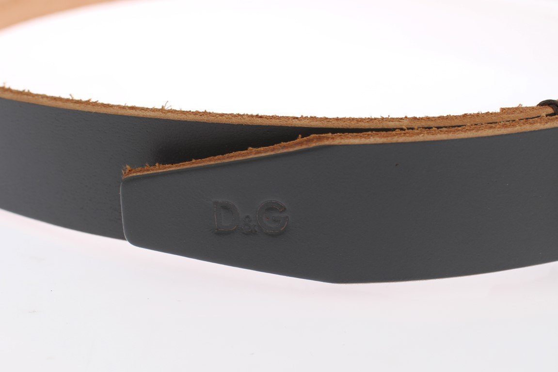 Blue Leather Silver Buckle Belt