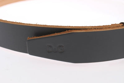 Blue Leather Silver Buckle Belt