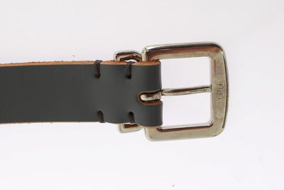 Blue Leather Silver Buckle Belt