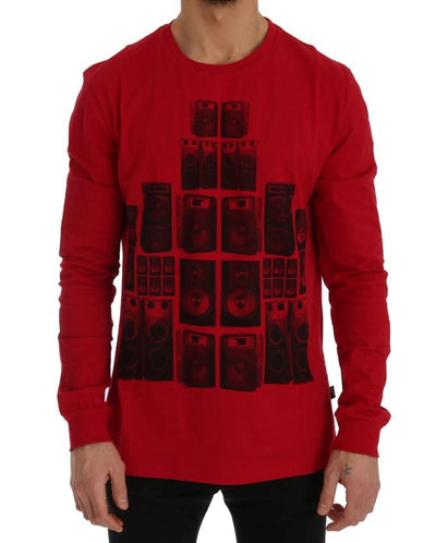 Red Motive Cotton Long Sleeve T-Shirt