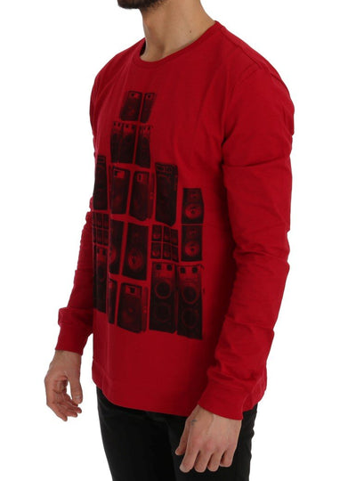 Red Motive Cotton Long Sleeve T-Shirt