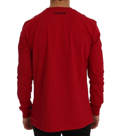 Red Motive Cotton Long Sleeve T-Shirt