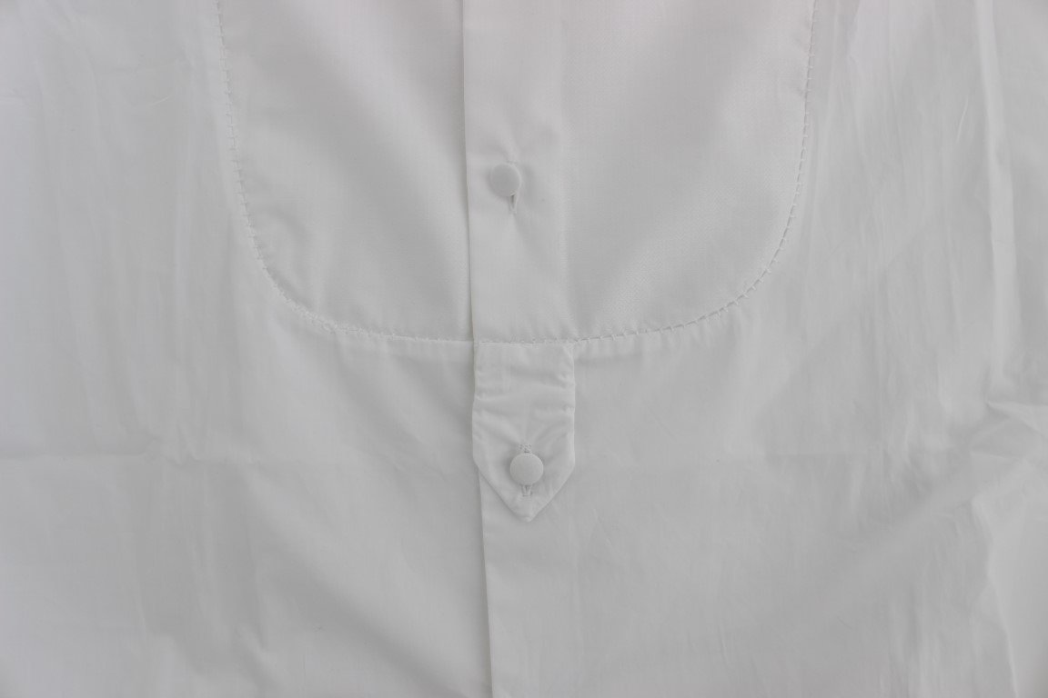 White Cotton Slim GOLD Formal Shirt