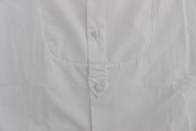 White Cotton Slim GOLD Formal Shirt