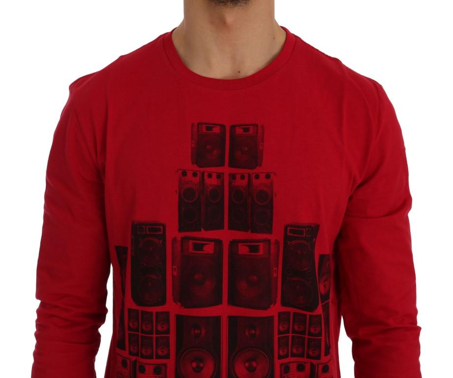 Red Motive Cotton Long Sleeve T-Shirt