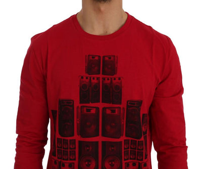 Red Motive Cotton Long Sleeve T-Shirt
