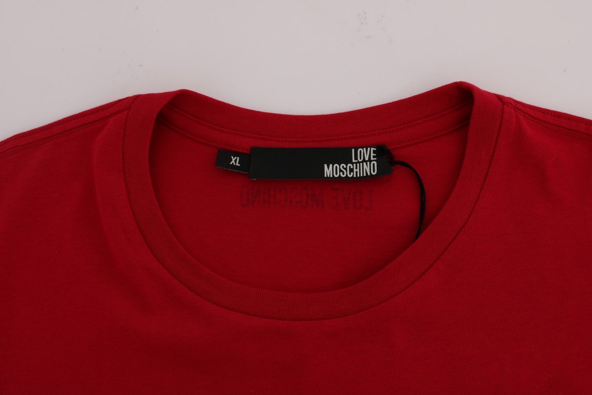 Red Motive Cotton Long Sleeve T-Shirt