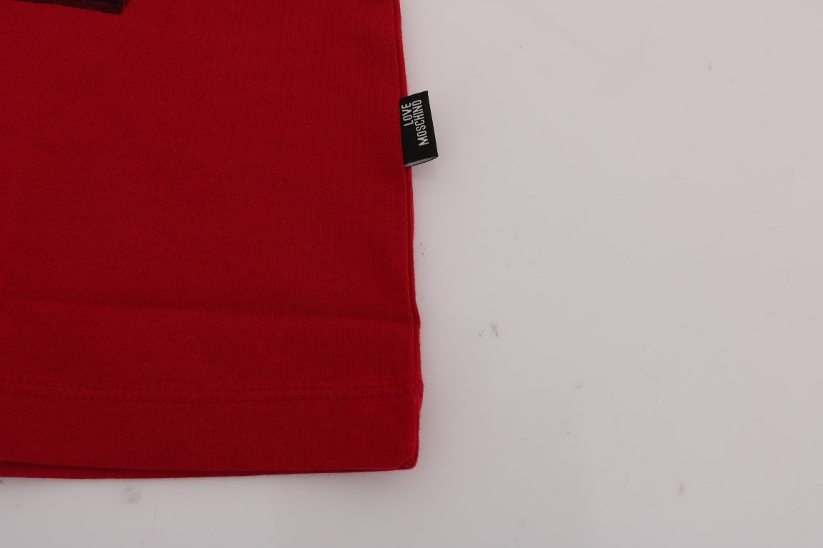 Red Motive Cotton Long Sleeve T-Shirt