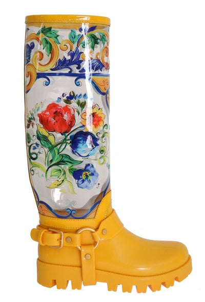 Majolica Print Rain Rubber Boots
