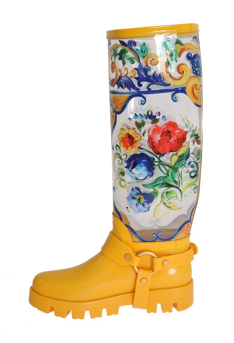 Majolica Print Rain Rubber Boots
