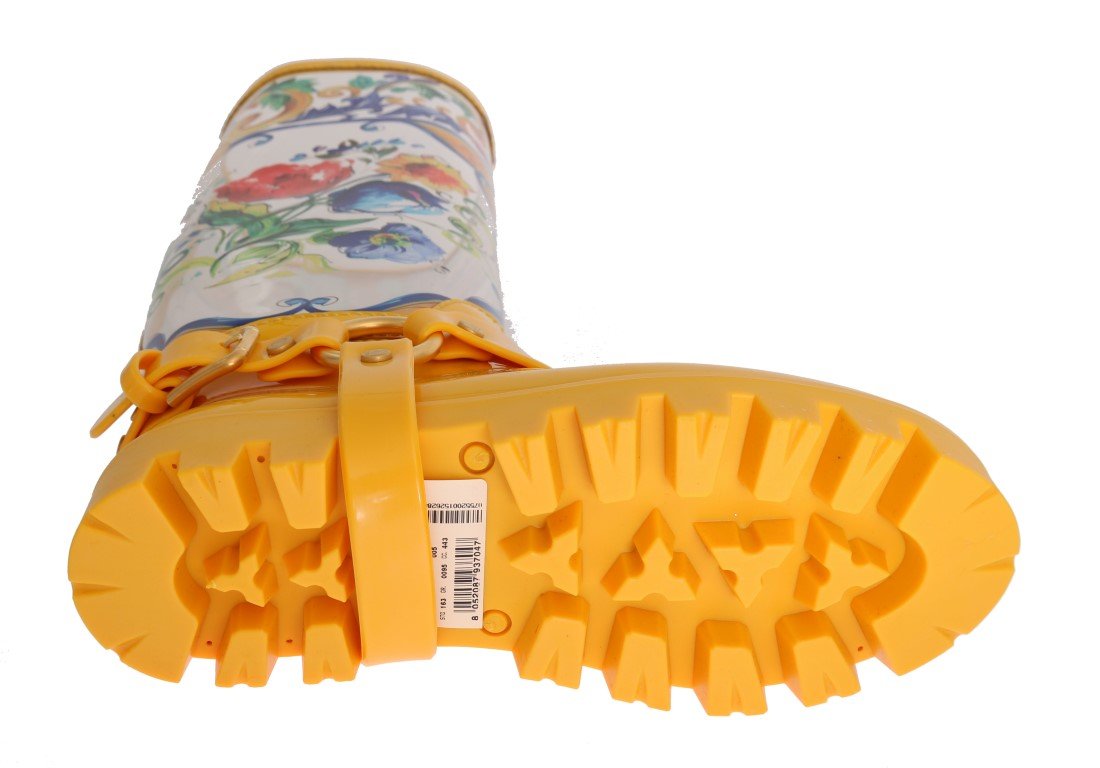 Majolica Print Rain Rubber Boots