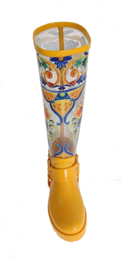 Majolica Print Rain Rubber Boots