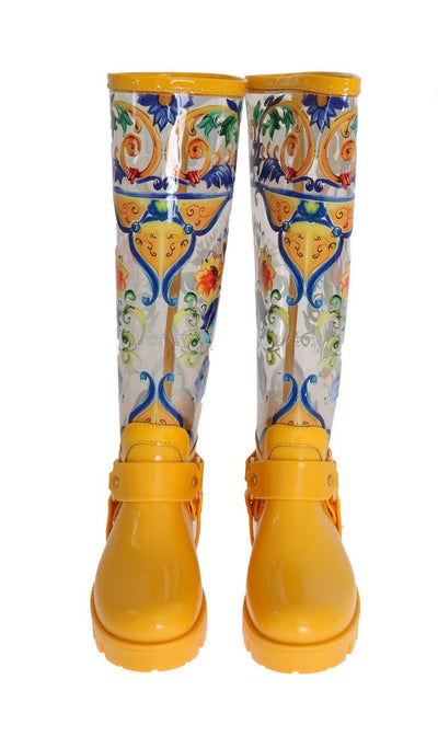 Majolica Print Rain Rubber Boots