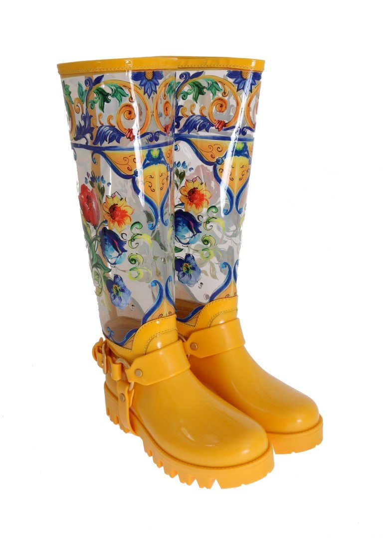 Majolica Print Rain Rubber Boots