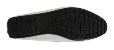 White Leather Suede Loafers