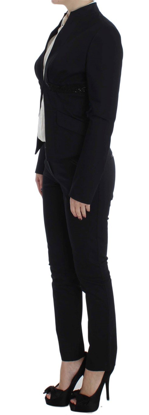 Black Stretch Cotton Suit