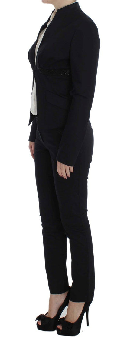 Black Stretch Cotton Suit