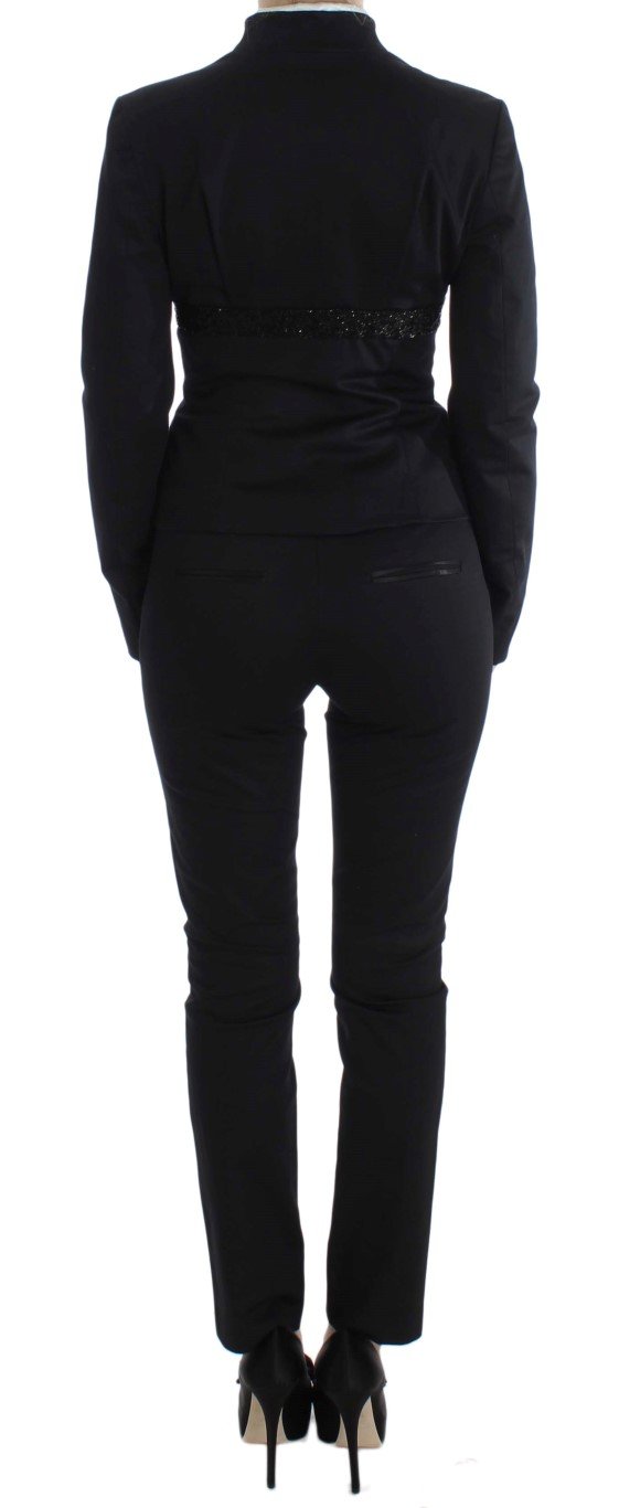 Black Stretch Cotton Suit