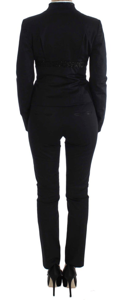 Black Stretch Cotton Suit
