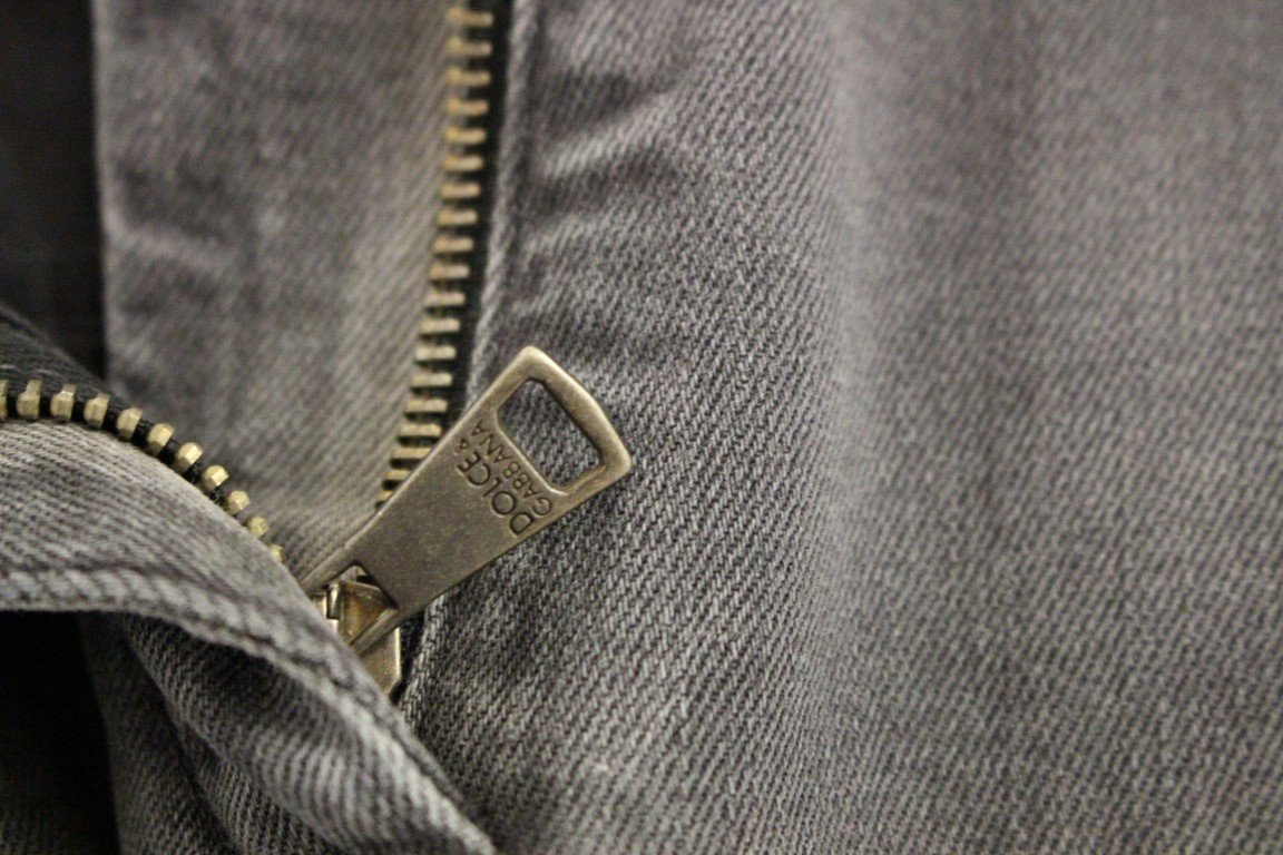 Gray Cotton Cropped Jeans Pants