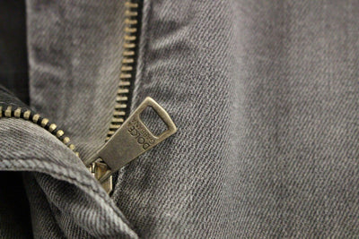 Gray Cotton Cropped Jeans Pants