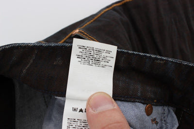 Brown Wash Cotton Stretch Slim Fit Jeans