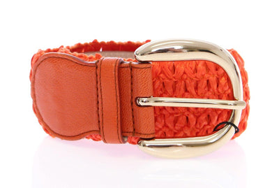 Orange Cotton Stretch Logo Belt