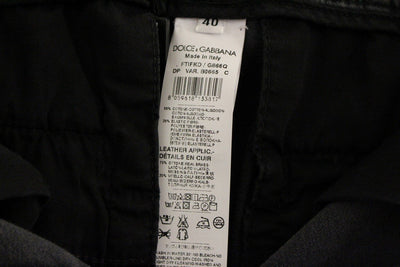 Gray Cotton Cropped Jeans Pants