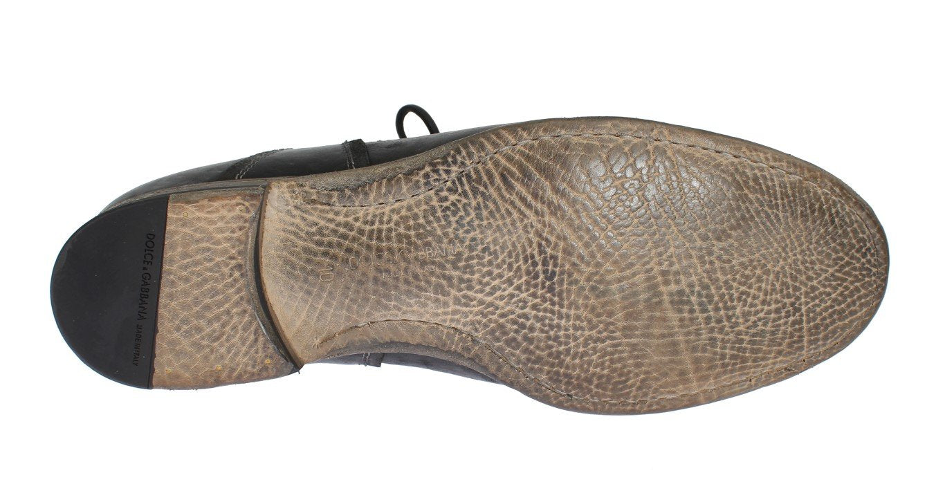 Black Leather Laceup Dress Shoes