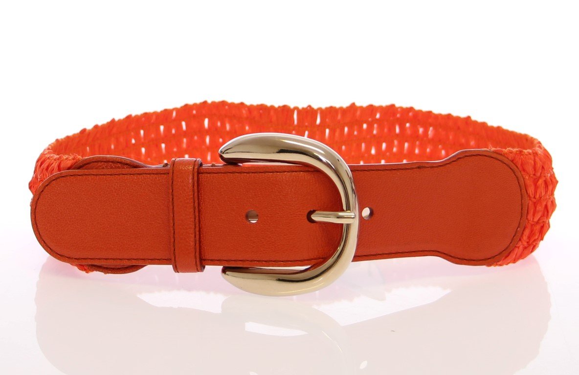 Orange Cotton Stretch Logo Belt
