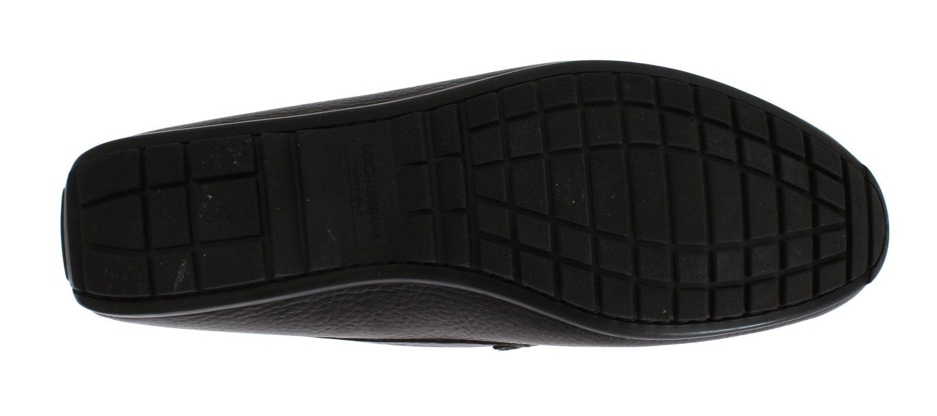 Gray Leather Loafers Shoes