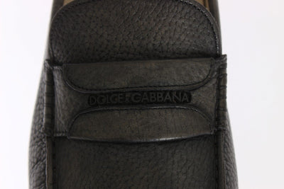 Gray Leather Loafers Shoes