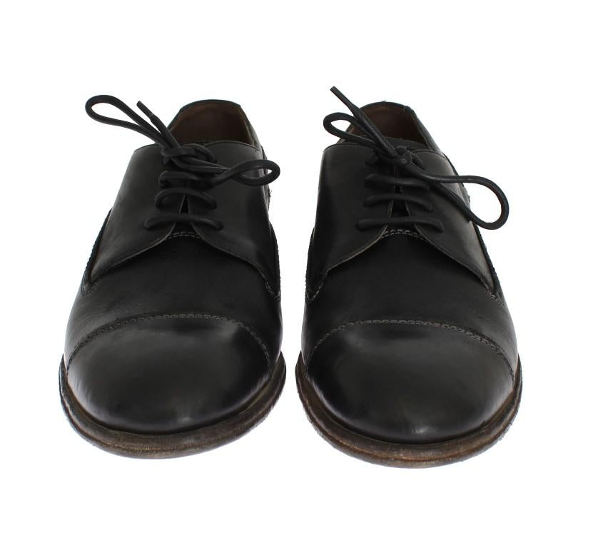 Black Leather Laceup Dress Shoes
