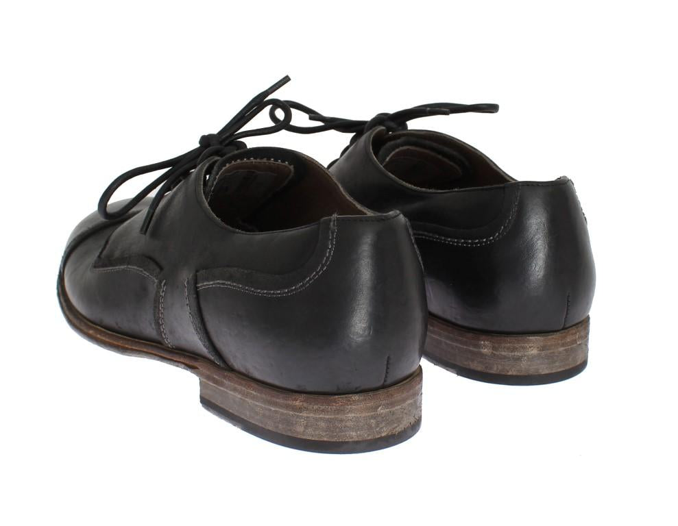 Black Leather Laceup Dress Shoes