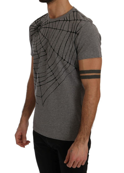 Gray Motive Cotton Short Sleeve T-Shirt